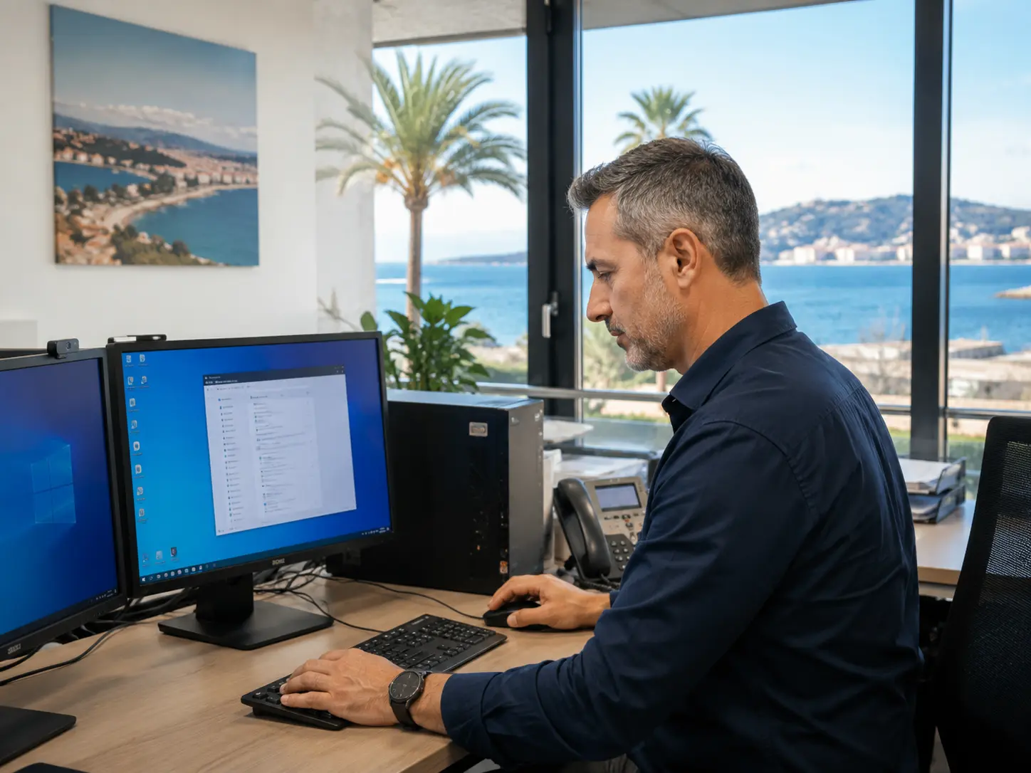 Poste de travail et configuration en entreprise sur la Côte d'Azur