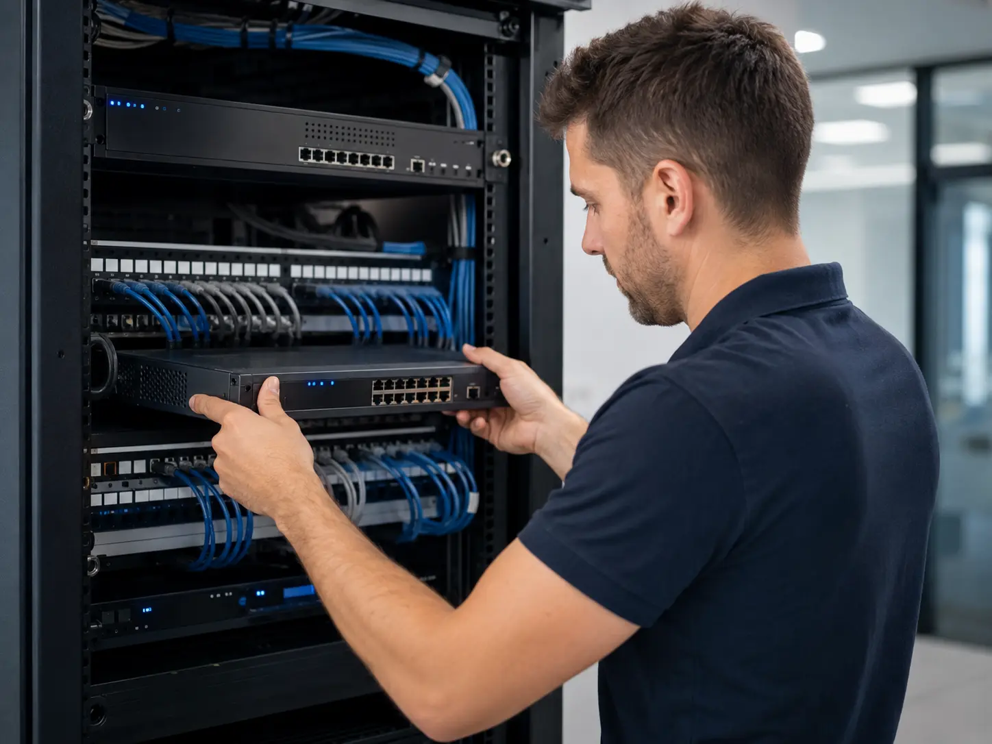 Installation d'un switch réseau en entreprise